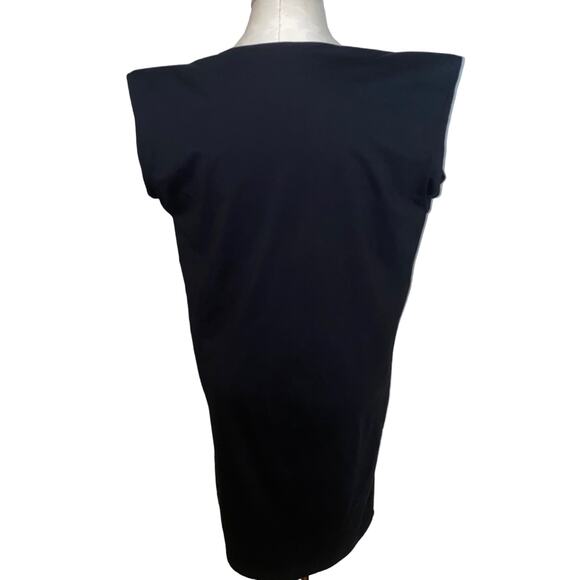 Express Cap Sleeve Pleated Collar Sleeve Pullover Dress size Small Black - Picture 3 of 7